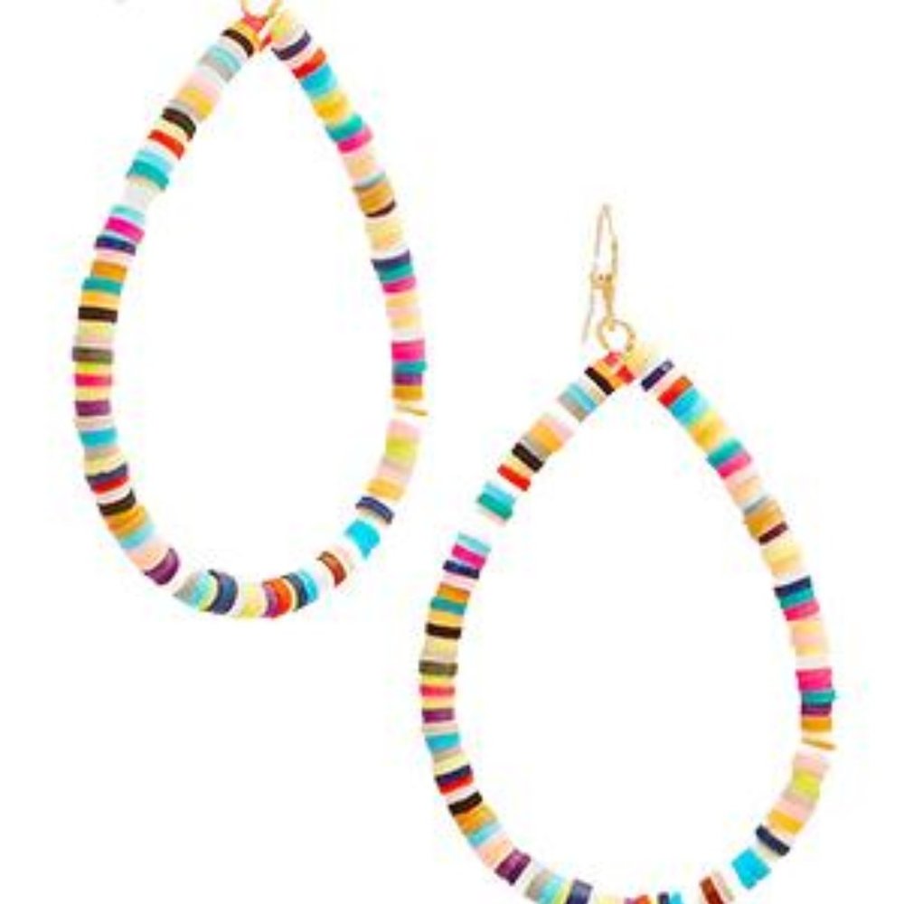 Bright Multi-Color Fun Boho Teardrop Earrings NWT